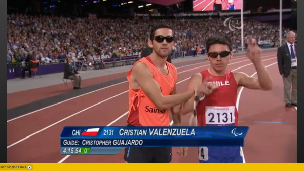 Cristian Valenzuela en la final de los 1500 metros T11 / Crédito @DanielFigueroaP