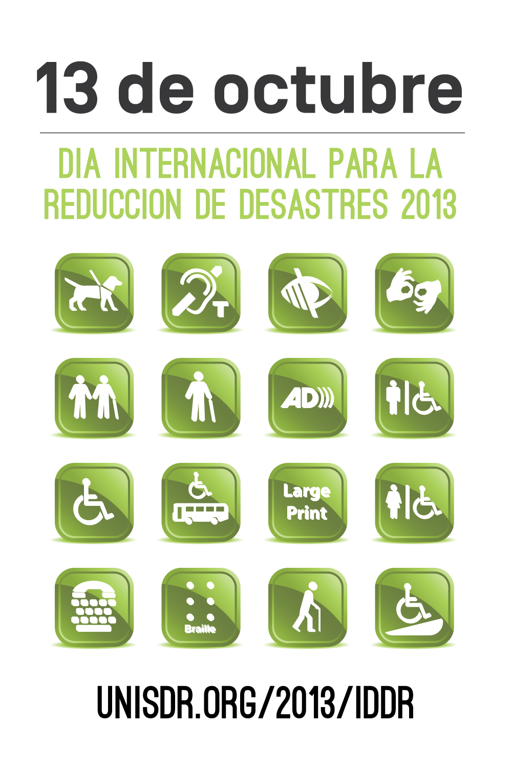 Afiche del Día Internacional de las Naciones Unidas para la Reducción de Desastres 2013