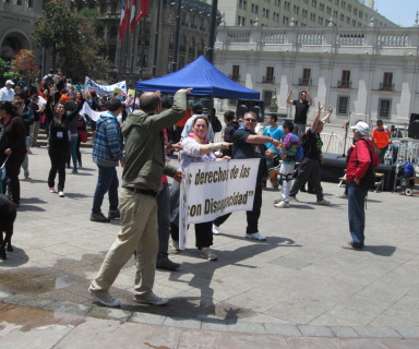 Llegada a la marcha a la Plaza de la Constitución / © Integrados Chile