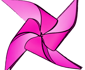 Logo de Integrados Chile: Remolino de color rosado