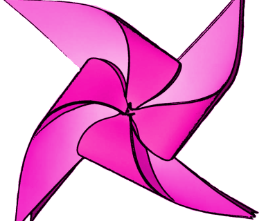 Logo de Integrados Chile: Remolino de color rosado