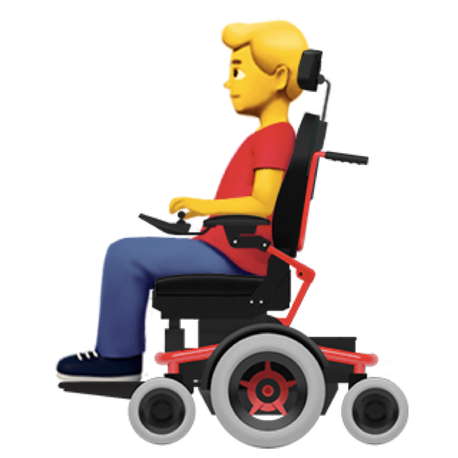 Emoji de hombre en silla de ruedas eléctricas