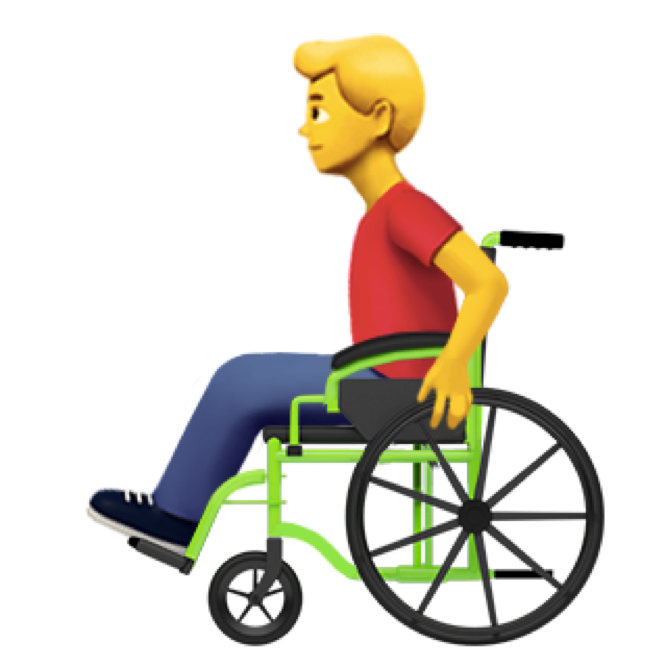 Emoji de hombre en silla de ruedas eléctricas
