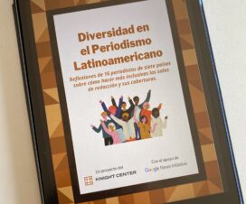 Un iPad muestra la portada del libro Diversidad en el Periodismo Latinoamericano.