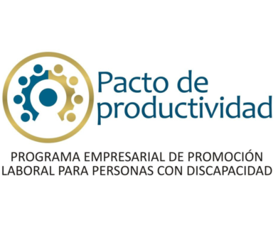 Logo de Pacto de Productividad y más abajo dice Programa empresarial de promoción laboral para personas con discapacidad